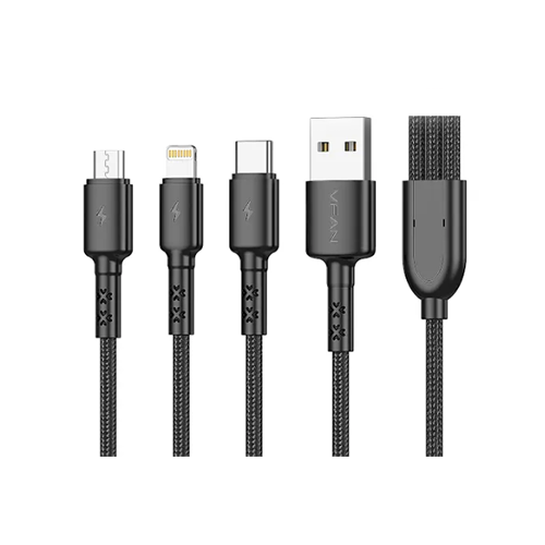 VFAN X02 Nylon Woven Micro USB Data Cable – 1m | 3A Fast Charge | Durable Design