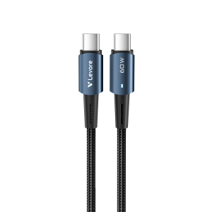 LC5212 Levore Type C to Type C Braided High-Speed Data Cable (Model LC5212) with 60W fast charging, overvoltage protection, and durable braided design.