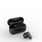 Levore LBT203 black true wireless earbuds with open charging case showing ergonomic design and Hi-Fi sound branding.