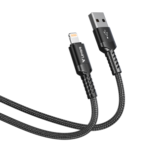 Levore LC7211 1-meter USB-A to Lightning braided cable with 3A fast charging and aluminum alloy connectors.