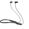 Levore LEB46 black wireless neckband earphones with magnetic earbuds and ergonomic silicone neck strap.