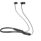 Levore LEB46 black wireless neckband earphones with magnetic earbuds and ergonomic silicone neck strap.