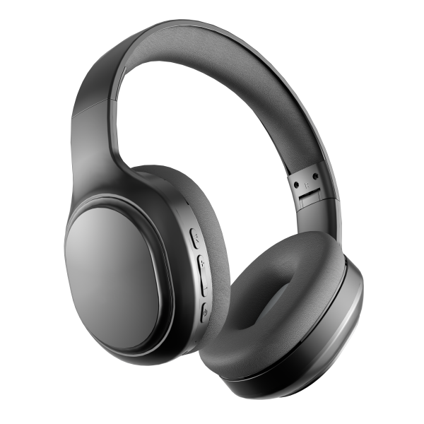 Levore LHB53 black wireless Bluetooth headphones with foldable design and padded ear cups.