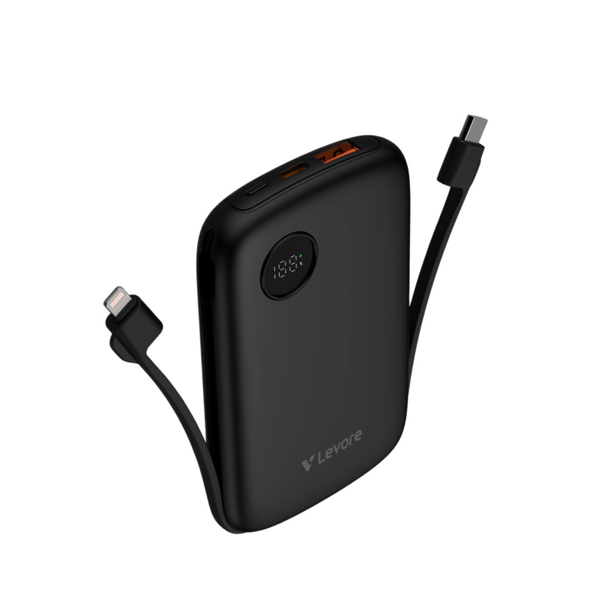 Levore LP511 10000mAh 4-in-1 Fast Charging Power Bank with Built-in Cables (Type-C & Lightning)