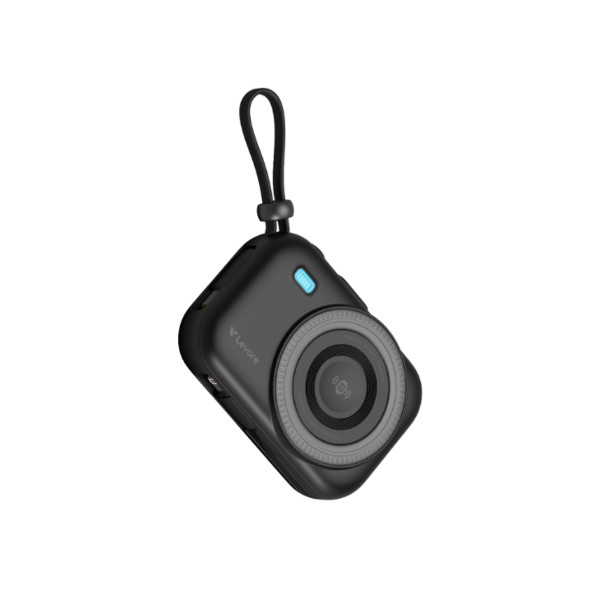 Levore LP512 10000mAh magnetic power bank with built-in cables and wireless charging for iWatch.