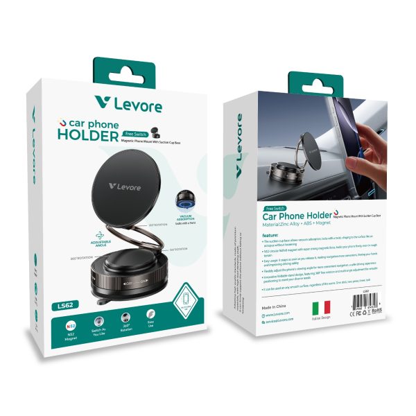 Premium zinc alloy 360-degree rotating magnetic car mount for secure hands-free navigation.